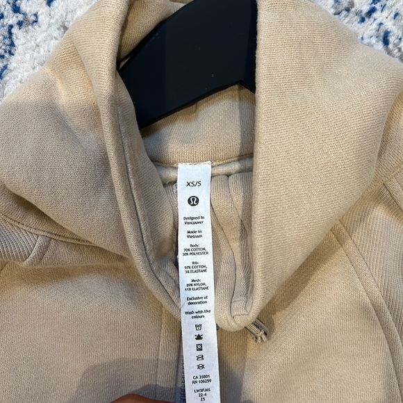 Lululemon trench cropped 1/2 zip scuba size xs/s funnel neck! - Picture 2 of 2